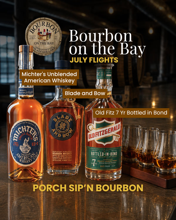 July Bourbon Flight bottle trio